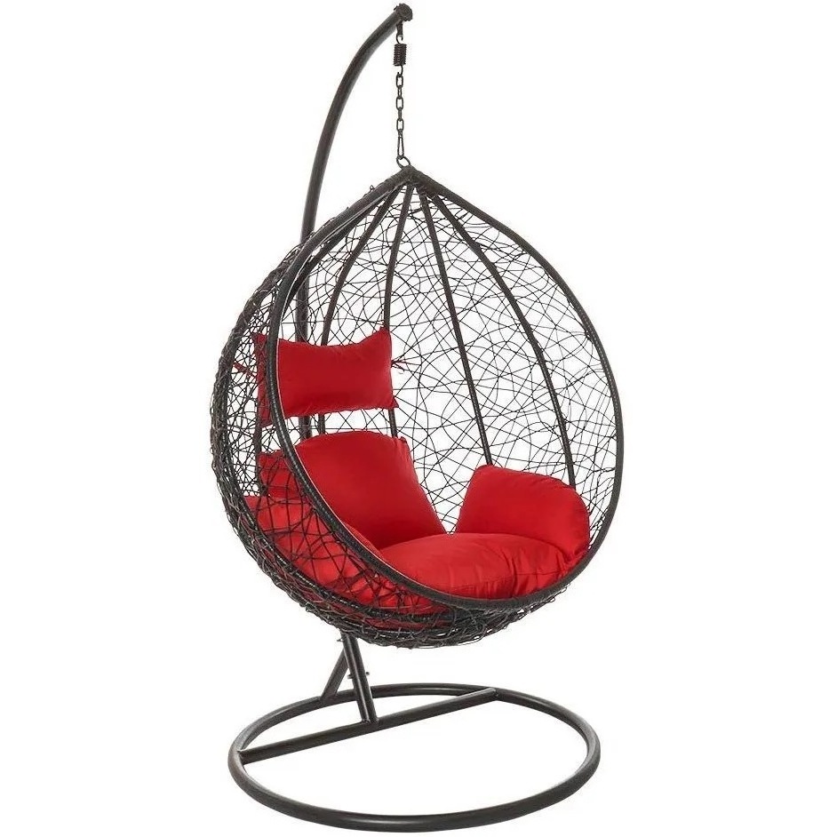 Garden Hanging Chairs Swing With Stand New Design Patio Wide Rattan Swings Egg Chair With Cushions Outdoor Hammock Hanging Swing