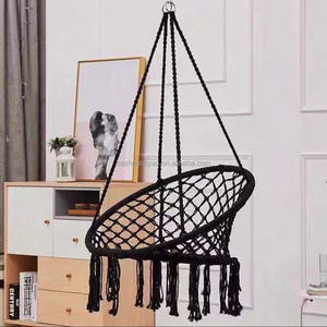 Garden Hanging Black Swing Cotton Rope Hanging New Full Support Hanging Chair  Hammock Chair Swing Chair