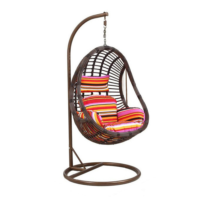 Cheap Outdoor Swing Basket Balcony Garden Metal Stand Rope Swing Patio Hammock Egg Chair