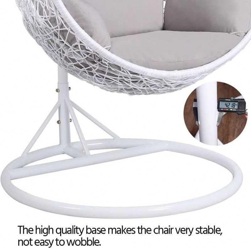 YASN Round Balcony Garden Hanging Chair Indoor Outdoor Patio Swings Hanging Sensory Rattan Egg Chair With Stand