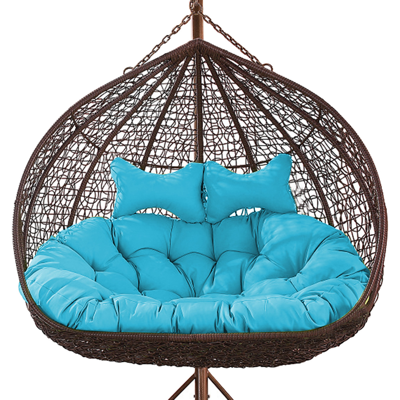 Garden Patio Single Seat Garden Rattan Swings Hanging Egg Chair with Stand