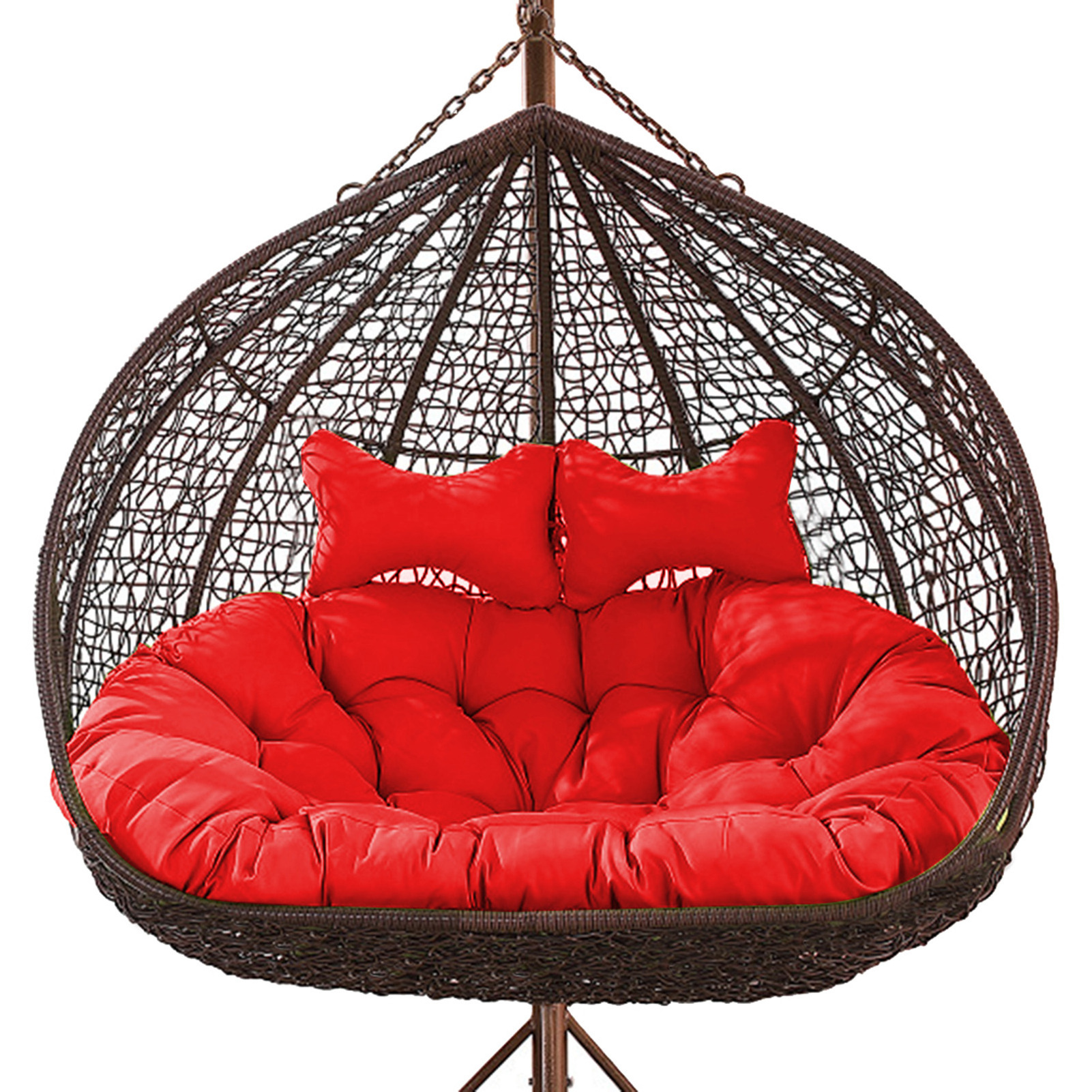 Garden Patio Single Seat Garden Rattan Swings Hanging Egg Chair with Stand