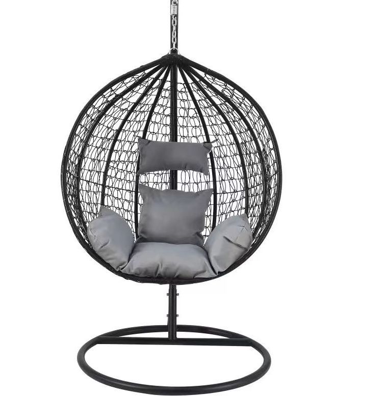 Outdoor Yilin Furniture Patio Swings Hanging Egg Swing Chair With Metal Stand Indoor Wicker Rattan Garden Adult Bedroom