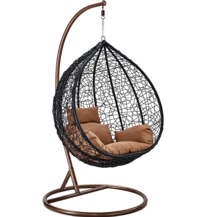 Outdoor Yilin Furniture Patio Swings Hanging Egg Swing Chair With Metal Stand Indoor Wicker Rattan Garden Adult Bedroom