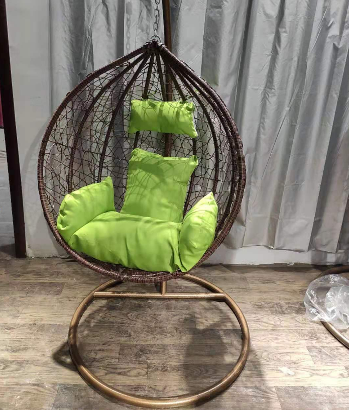 Outdoor Yilin Furniture Patio Swings Hanging Egg Swing Chair With Metal Stand Indoor Wicker Rattan Garden Adult Bedroom