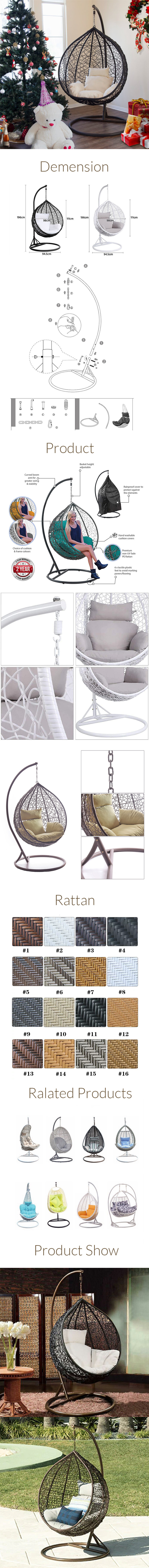 Cheapest Price Supplier foe Original Bulk Indoor Outdoor Swing chairs / Patio Swing Chair With Fast Delivery