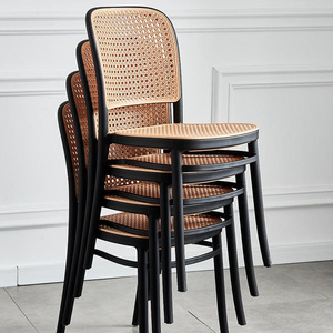 High Quality Classic Style Stackable Outdoor Rattan Wedding Chairs PP Plastic bistro Dining Room Chairs