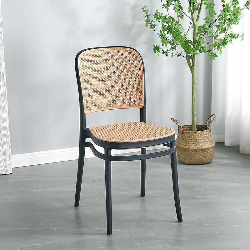 High Quality Classic Style Stackable Outdoor Rattan Wedding Chairs PP Plastic bistro Dining Room Chairs