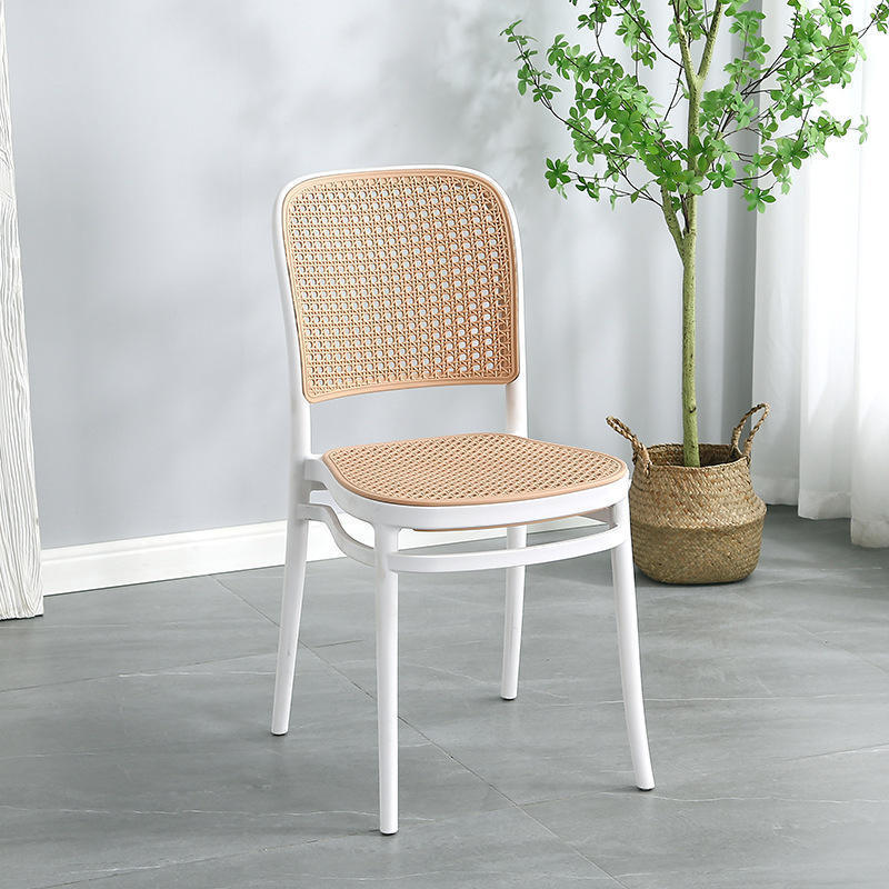 High Quality Classic Style Stackable Outdoor Rattan Wedding Chairs PP Plastic bistro Dining Room Chairs