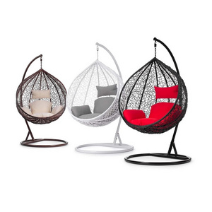 Teardrop Rattan Swing Chair Outdoor Indoor Rattan Hanging Chair Egg Chair with Stand