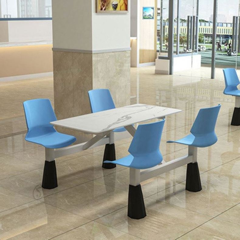 Light Luxury Custom Made Restaurant School Cafeteria Furniture Canteen 4 Seater Dining Table And Chairs Sets