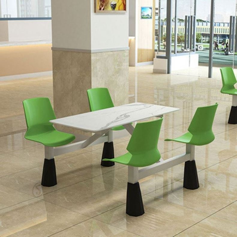 Light Luxury Custom Made Restaurant School Cafeteria Furniture Canteen 4 Seater Dining Table And Chairs Sets