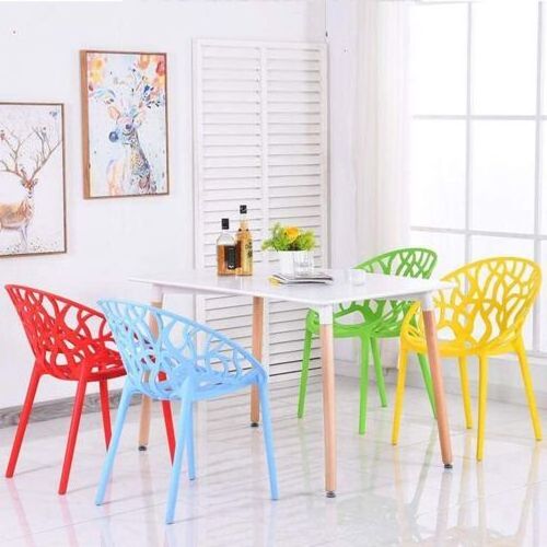 Modern Set Of Bistro Birds Nest Style Dining Room Chair Cheap Vintage PP Stackable Cafe Bar Kitchen Garden Patio Dining Chair