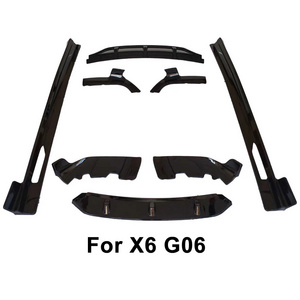 X6 G06 plastic ABS body kit side skirts  rear diffuser front splitter glossy black X6 G06 front lip for BMW