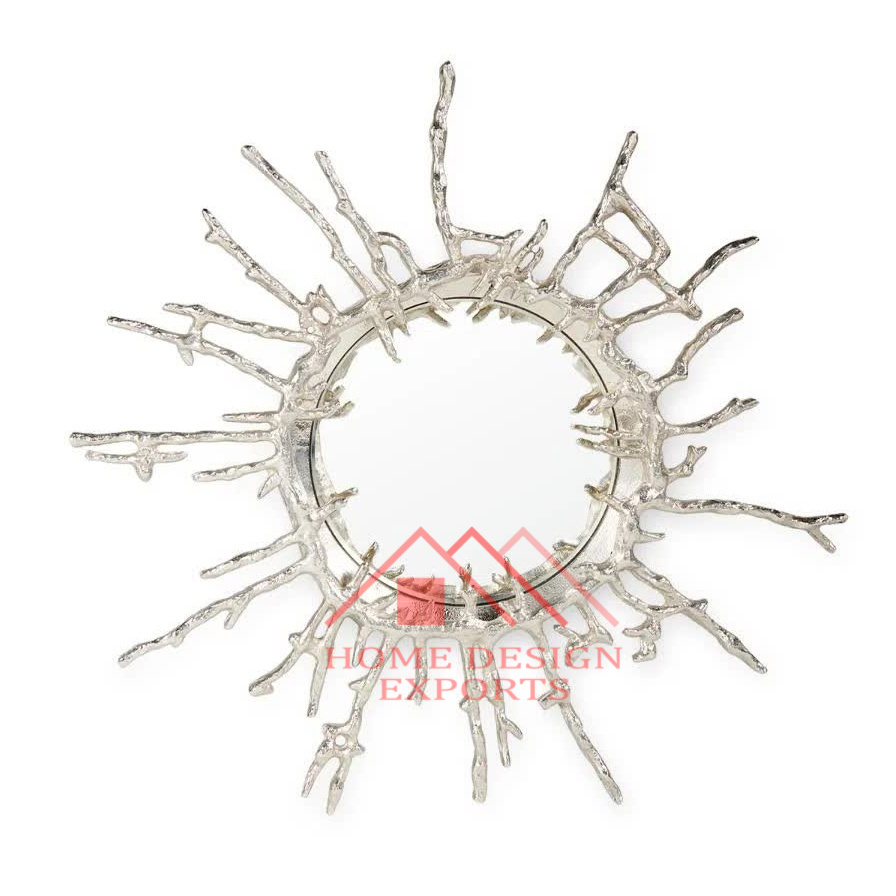 ree Branch Framed Wall Decor Mirror for Room Latest Design Handicraft Metal Aluminium Tree Branch Framed Wall Mirror Best Seller