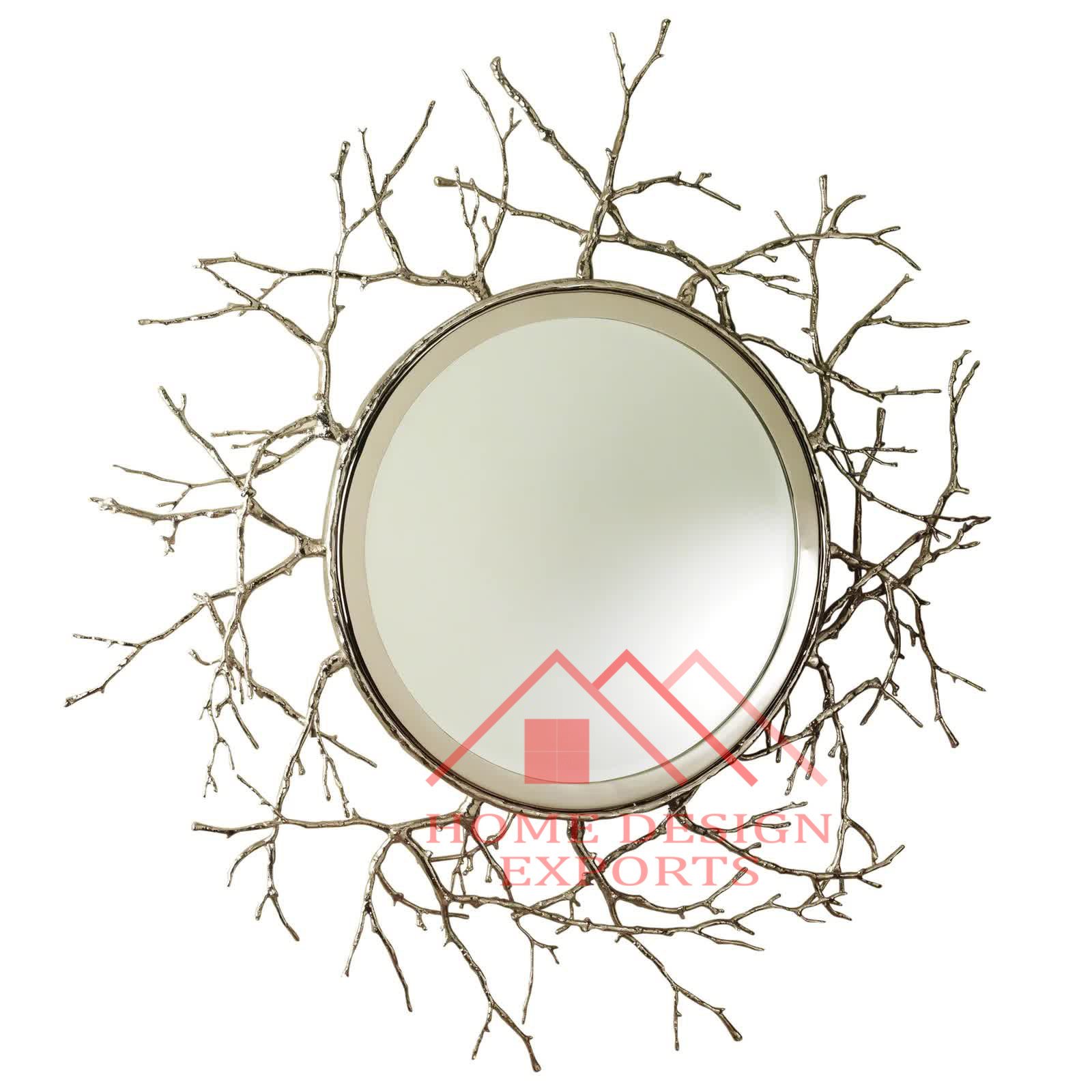 ree Branch Framed Wall Decor Mirror for Room Latest Design Handicraft Metal Aluminium Tree Branch Framed Wall Mirror Best Seller