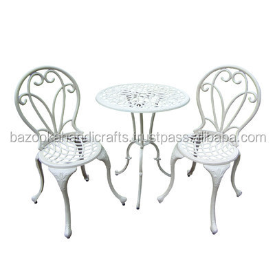 White Metal Outdoor Furniture, Bistro Set, Garden Furniture