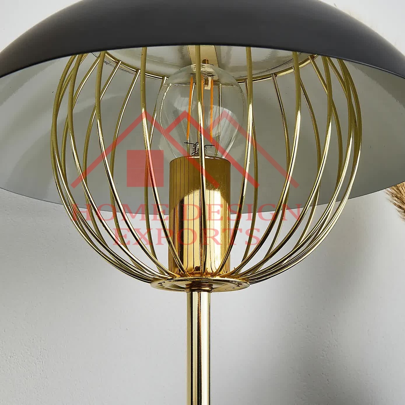 Gold Metal Table Lamp with Umbrella Shade suitable for Bedroom & Hotel Decorations High Quality Office Table Lamp for Sale