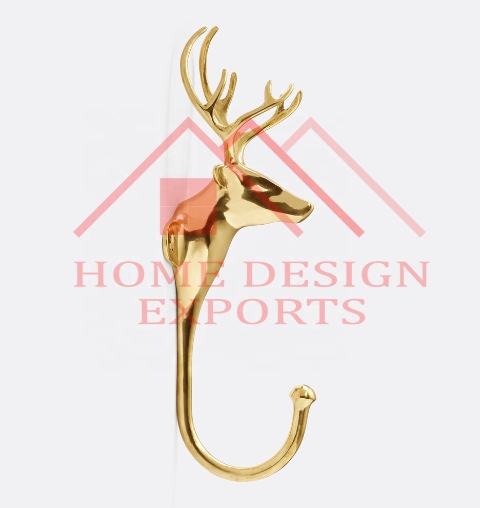 Dog Shape Brass Wall Hook Hanger Arrival Brass Polished Animal Wall Hook for Key Holder Unique Bathroom Towel Hook Best Seller