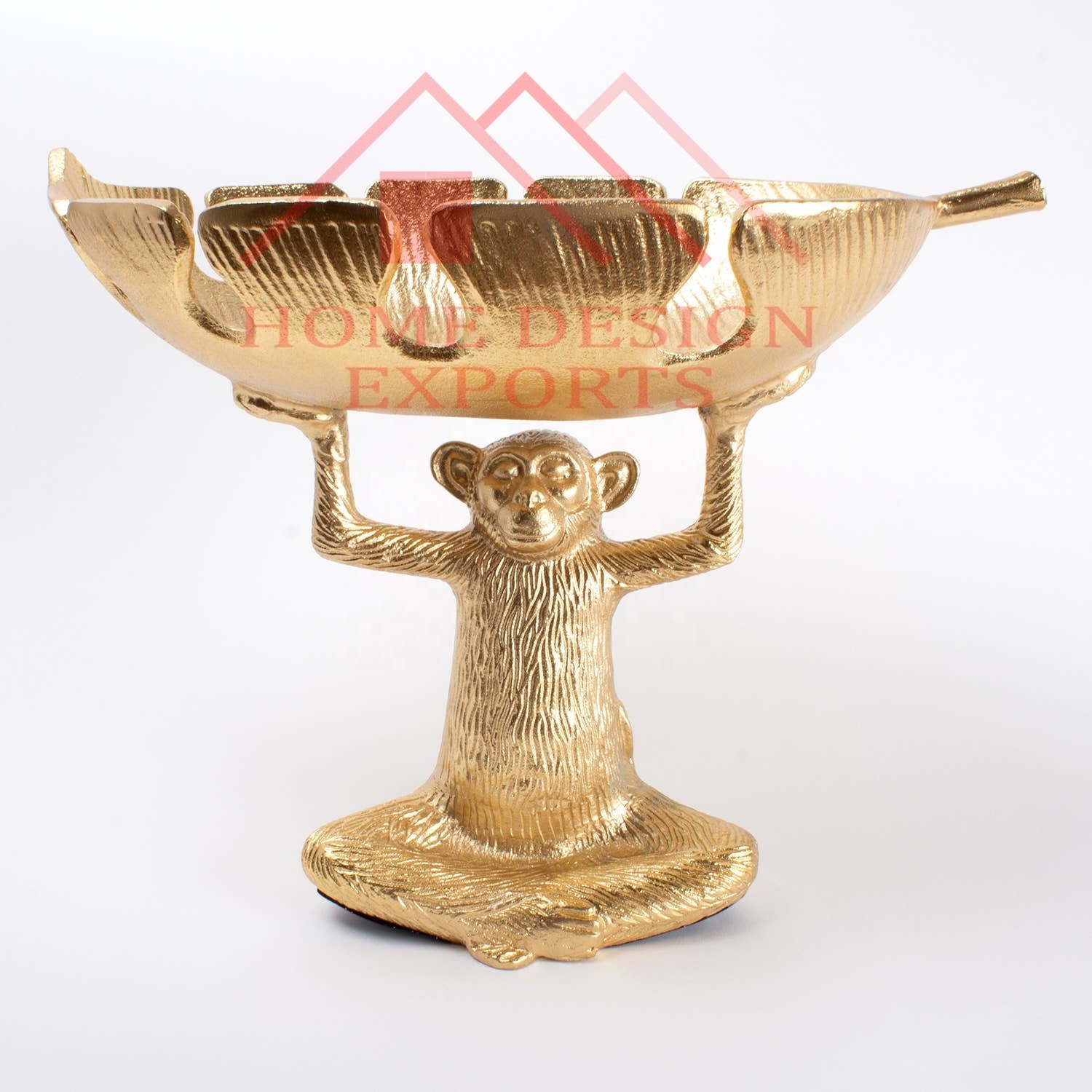 Gold Monkey Bowl /Home Decorative Gold Pedestal Monkey Fruits Bowl for Table Decoration/New Design Centerpiece Salad Bowl