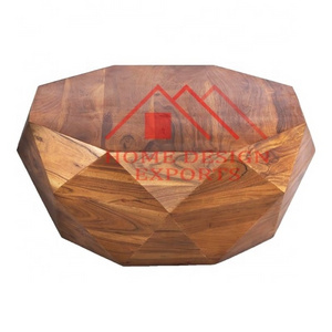 Diamond Shaped Modern Wood Coffee Table with Smooth Top Brown High Quality Low Prices Acacia Wooden Coffee Table