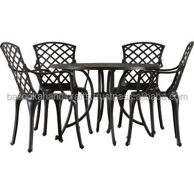 Iron Circle Outdoor Furniture Garden Set, Black Metal Decorative Garden Furniture, Bistro Set