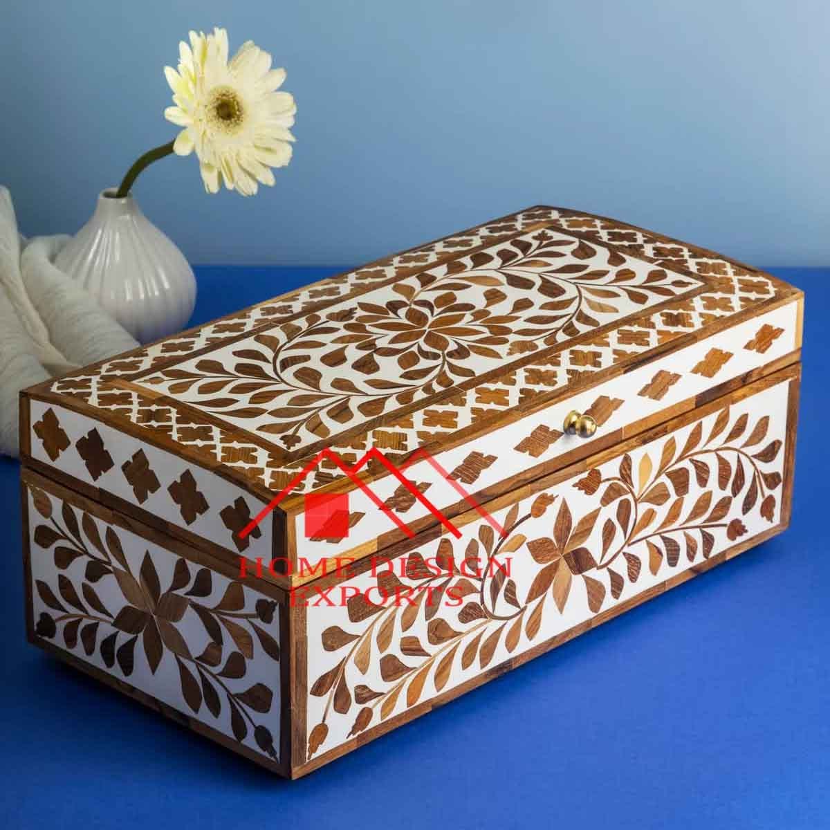 100% Natural Camel Bone Inlay Decorative Jewelry Storage Box Unique Rectangle Shape Clothes Box for Sale Elegant Trinket Box