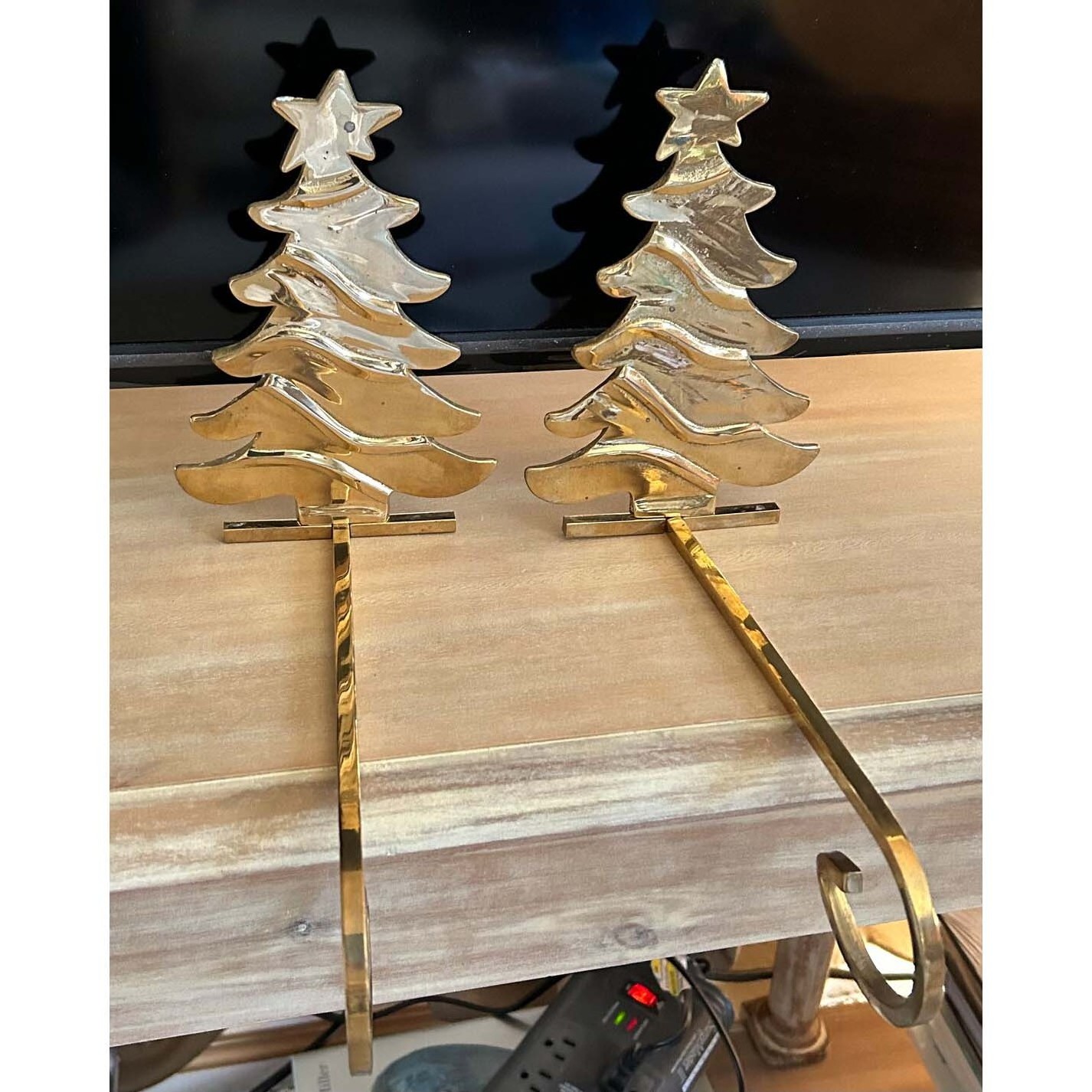 Christmas Tree Brass Stocking Holder