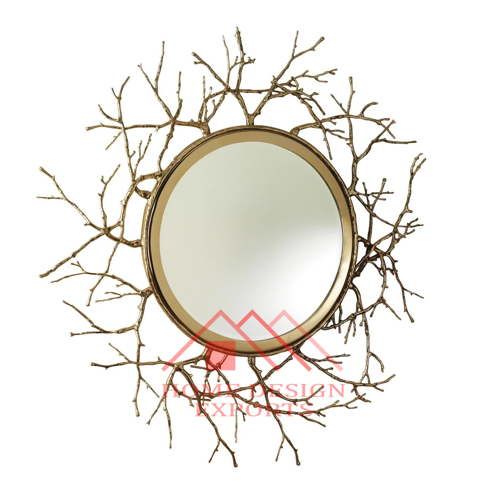 ree Branch Framed Wall Decor Mirror for Room Latest Design Handicraft Metal Aluminium Tree Branch Framed Wall Mirror Best Seller