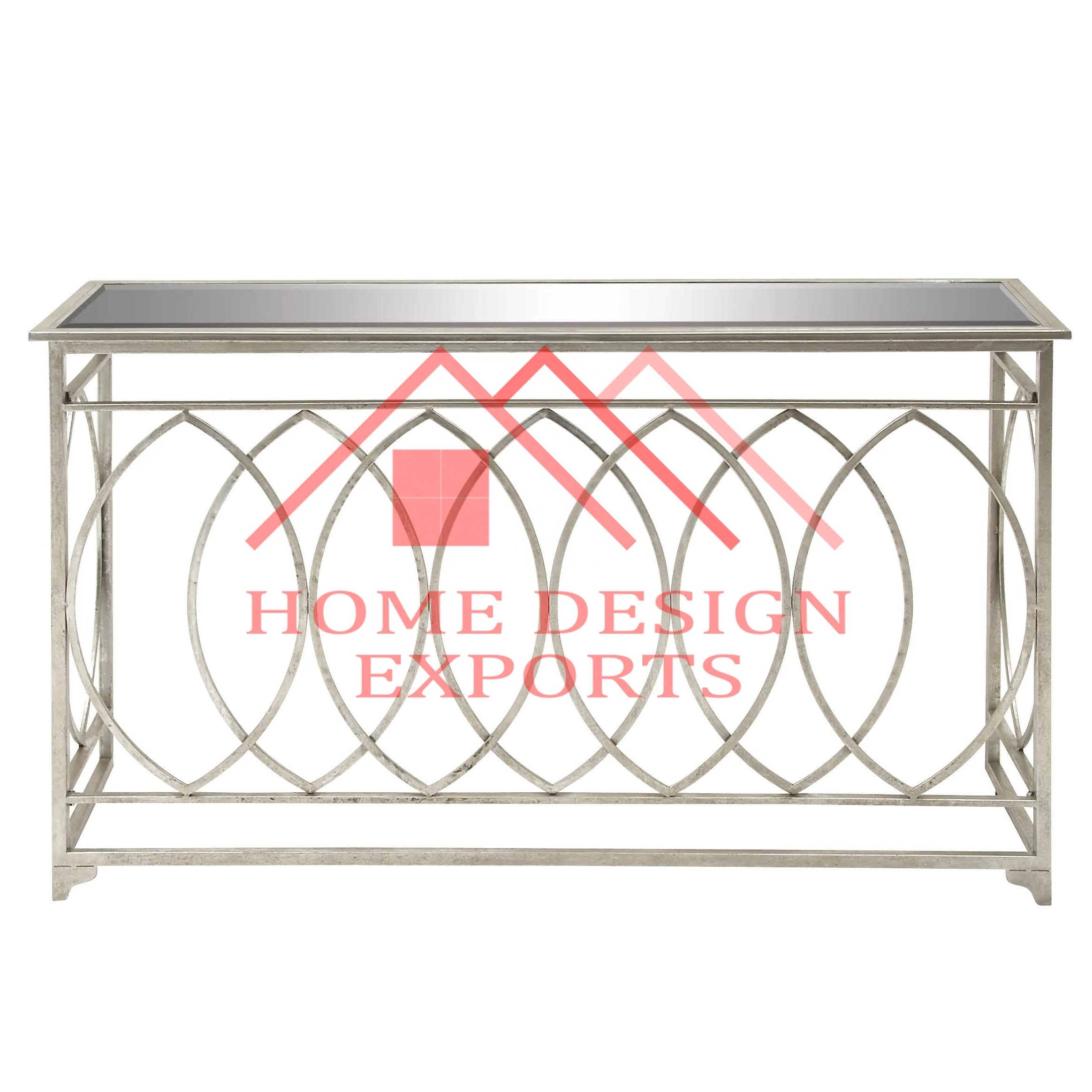 Silver Stainless Steel Console Table for Living Room Decorations Modern Console Office Table for Sale Unique Side Metal Table