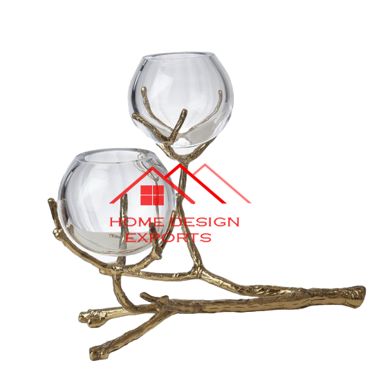 Metal Tree Branch Design Candle holder With Glass Votive Candle Stsnd Home Hotel Decorative candle jar