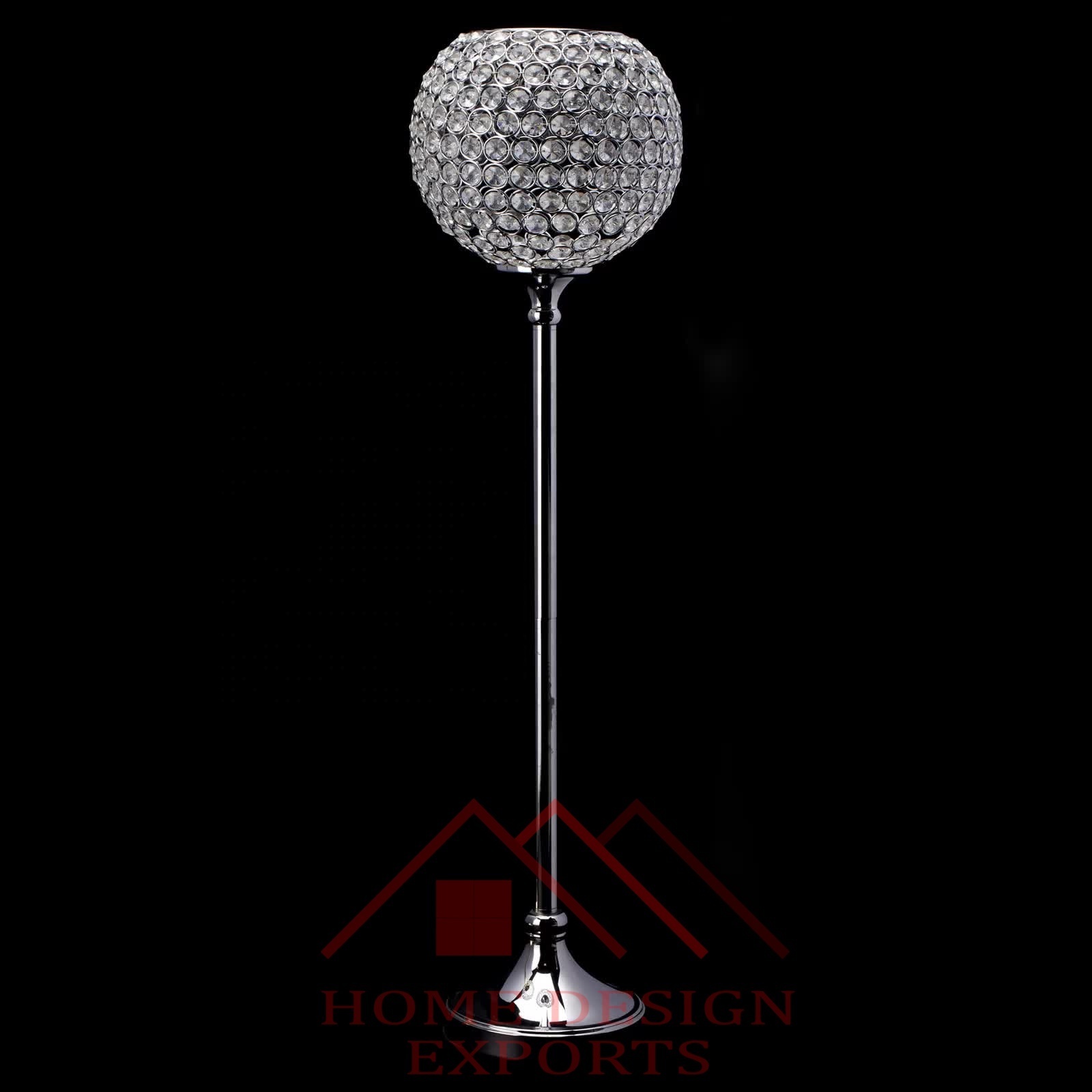 Tall Crystal Globe Votive Candle Holder for Wedding Decorations Wholesale Lowest Price Metal Tall Candle Holder Crystal Votive