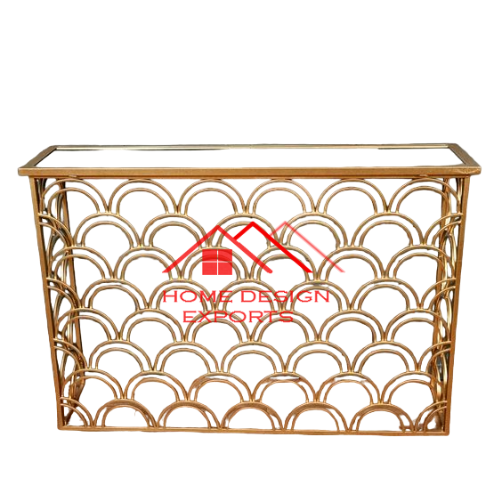 2024 Latets Design Home Hotel Decorative Metal COnsole Table In GOlden Finished Hand Made Luxury Table At Wholesale Rate