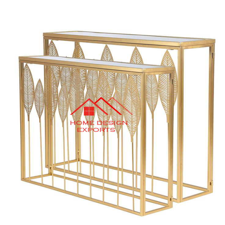 2024 Latets Design Home Hotel Decorative Metal COnsole Table In GOlden Finished Hand Made Luxury Table At Wholesale Rate