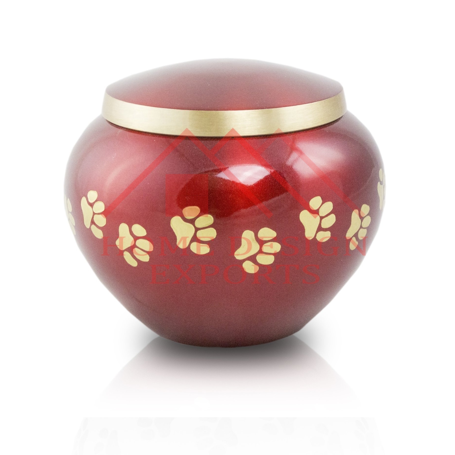 Beautiful White Color Metal Pet Cremations Urns for Animal Ashes / High Quality Brass Pet Funeral Urns for Dog and Cat Ashes