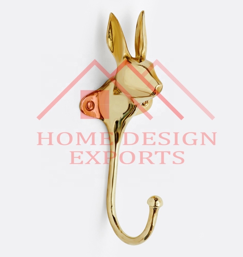 Dog Shape Brass Wall Hook Hanger Arrival Brass Polished Animal Wall Hook for Key Holder Unique Bathroom Towel Hook Best Seller