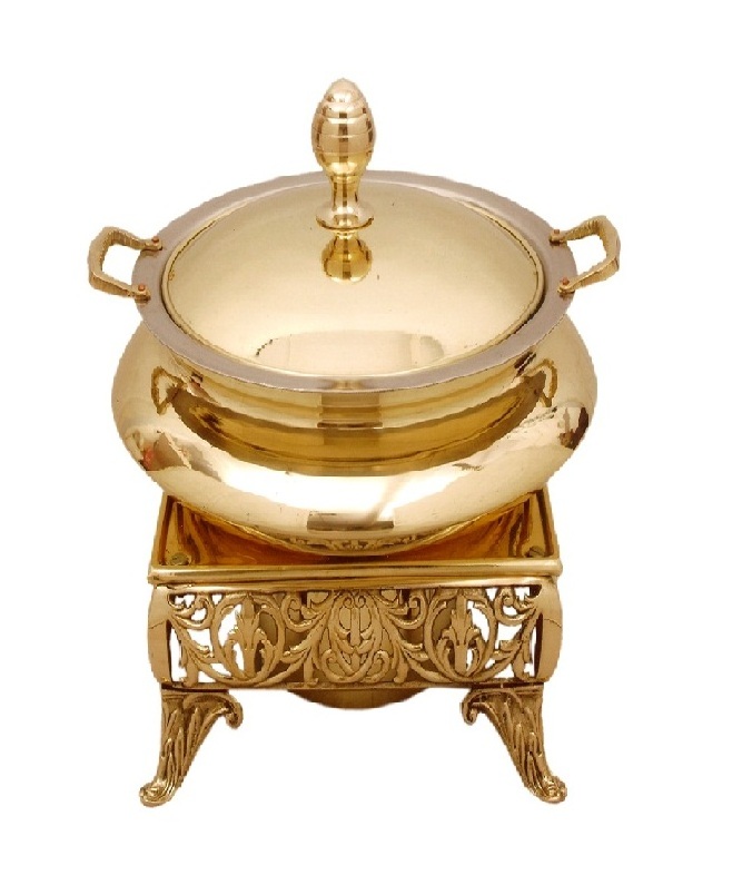 Brass Chafing Dish, Indian Brass Chafing Dish, Shiny Polished Chafing Dish