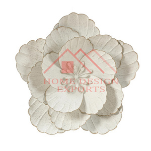 White Metal Flower Wall Decor for Bedroom/Unique Iron Flower Wall Art Decor for Bedroom