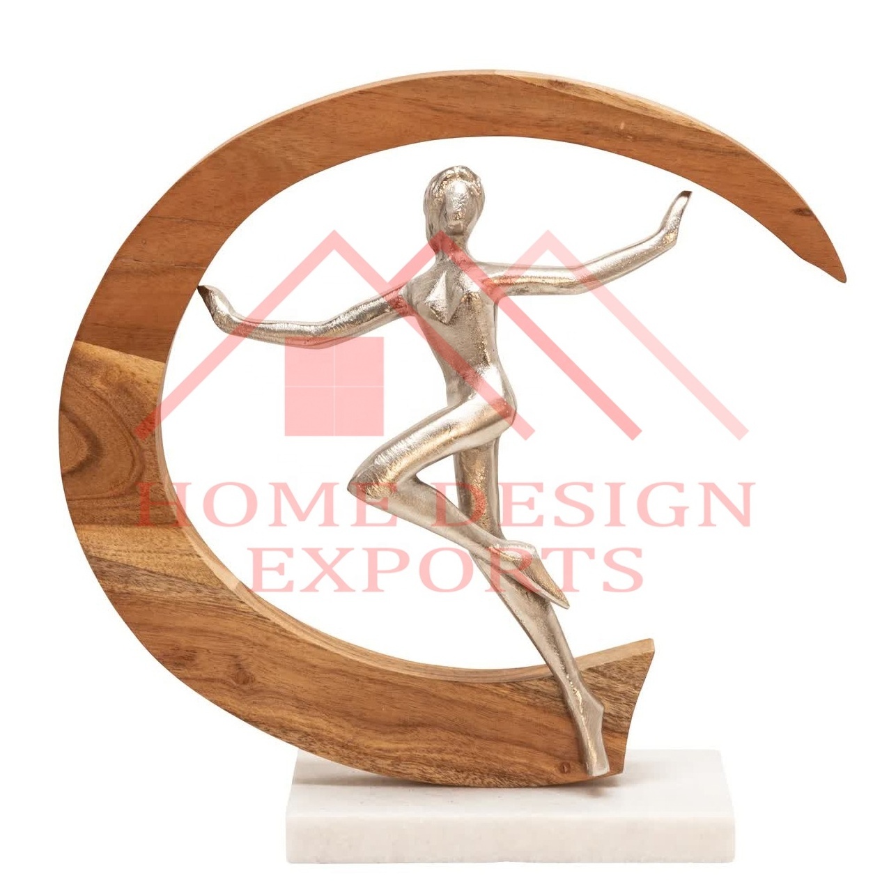 Metal Bird Sculpture Table Decor / Quality Wooden Frame Sculpture For Home Decorations / Interior Modern Sculpture Best Seller