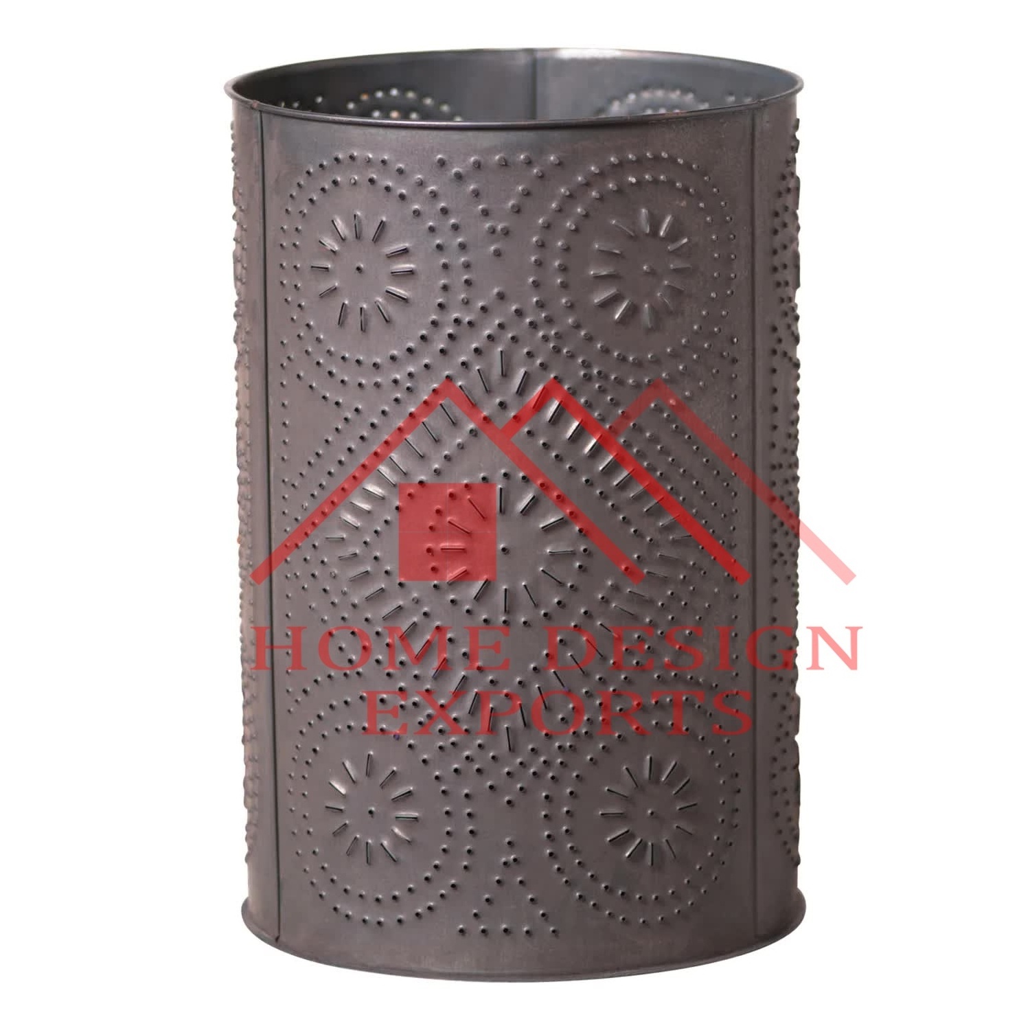 Premium Quality Black Powder Coated Iron Waste Bin for Garden & Home  With Iron Handle & Custom Logo Engraved