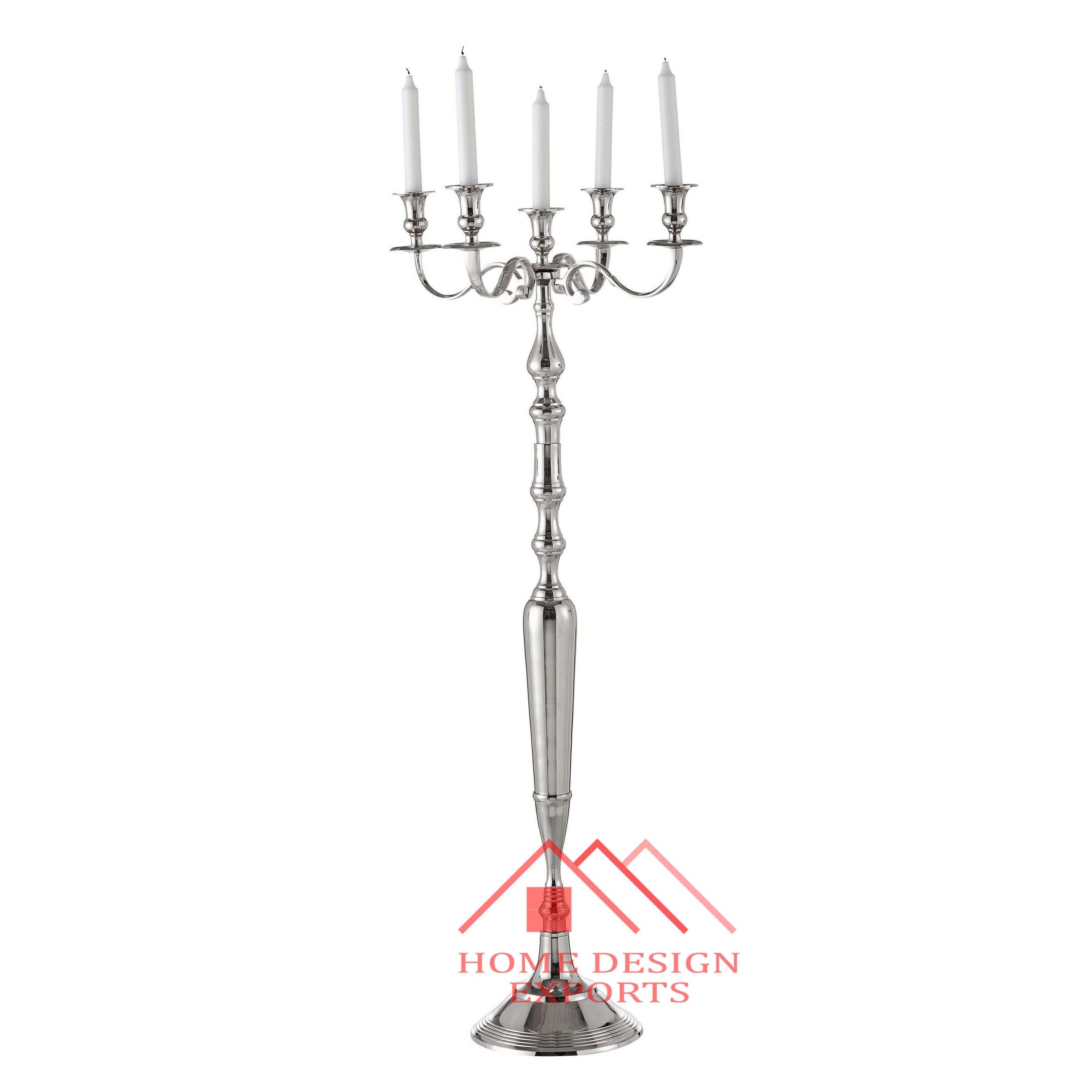 Wedding Floor Centerpieces Aluminium 9 Arms Candelabra for Wedding Decor 2023 Aluminium Candelabra with Crystal Votive