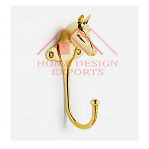 Brass Horse Wall Hook Hanger for Home Decor Classic Design Brass Polished Animal Horse Bathroom Towel Hook New Brass Hook