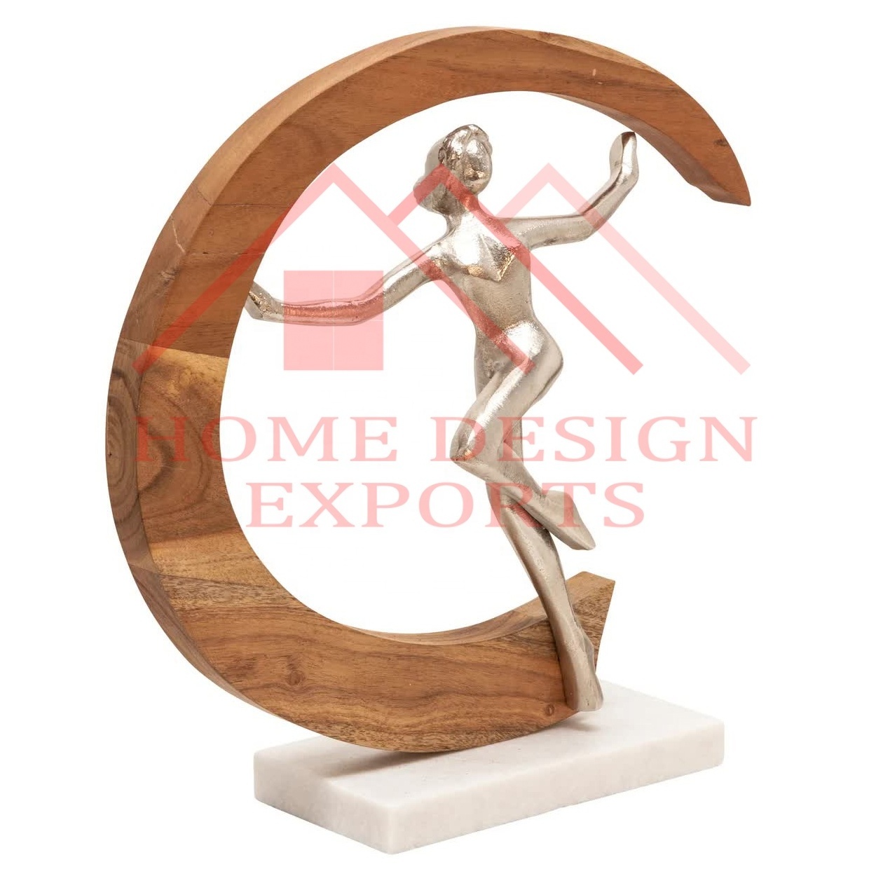 Metal Bird Sculpture Table Decor / Quality Wooden Frame Sculpture For Home Decorations / Interior Modern Sculpture Best Seller