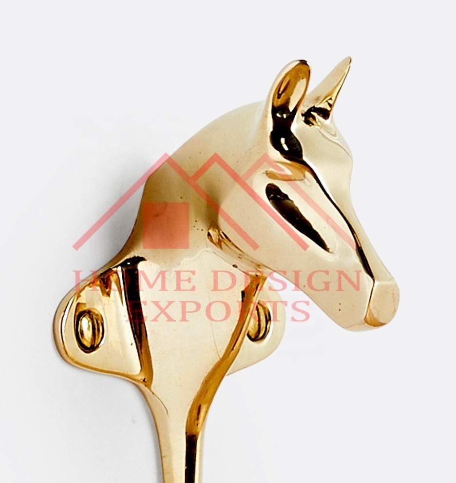 Brass Horse Wall Hook Hanger for Home Decor Classic Design Brass Polished Animal Horse Bathroom Towel Hook New Brass Hook