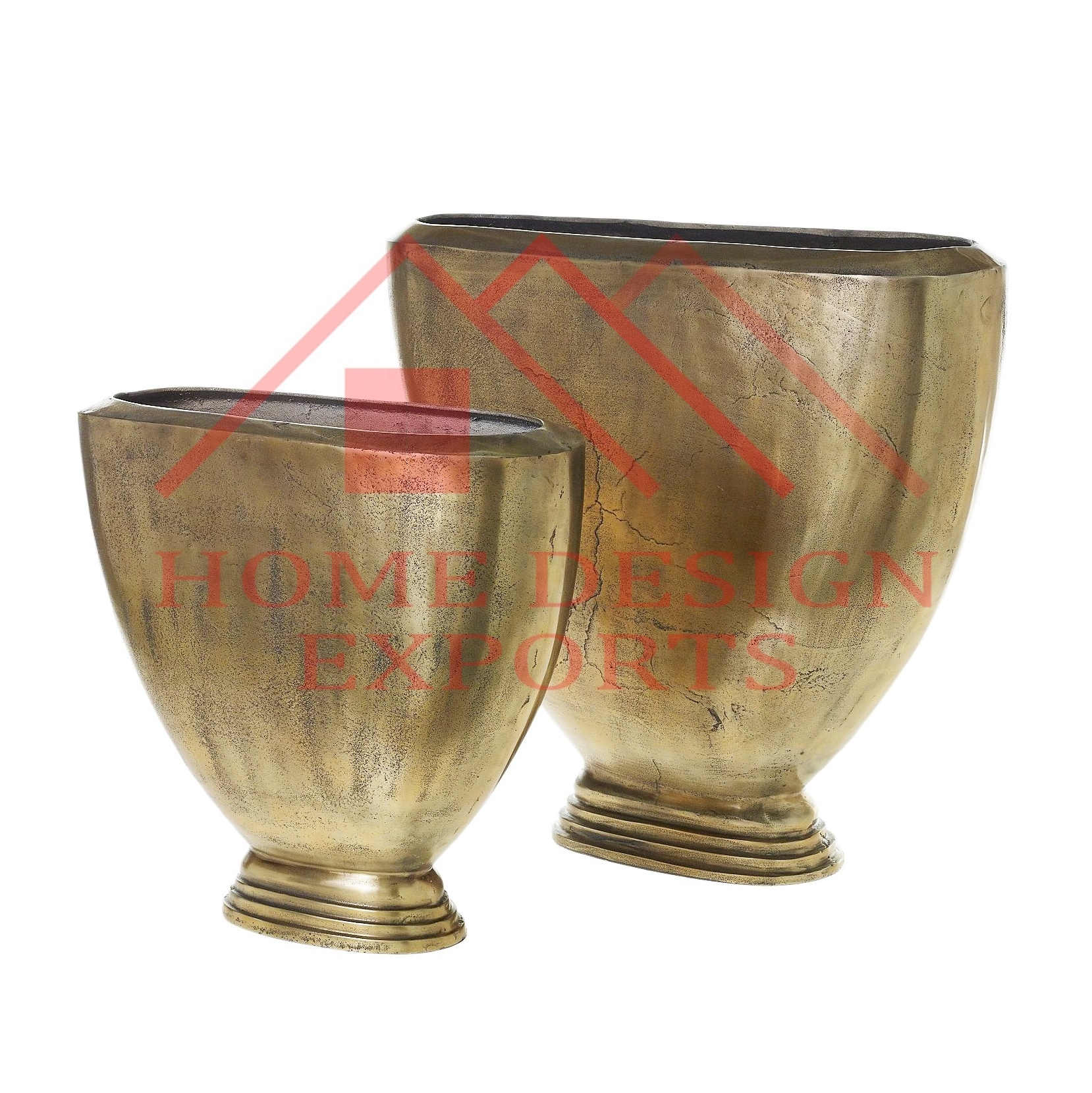 Aluminium Antique Golden Restaurant Vase Table Top Centerpieces High Quality Aluminium Urns Planters Flower Vase Garden Decor