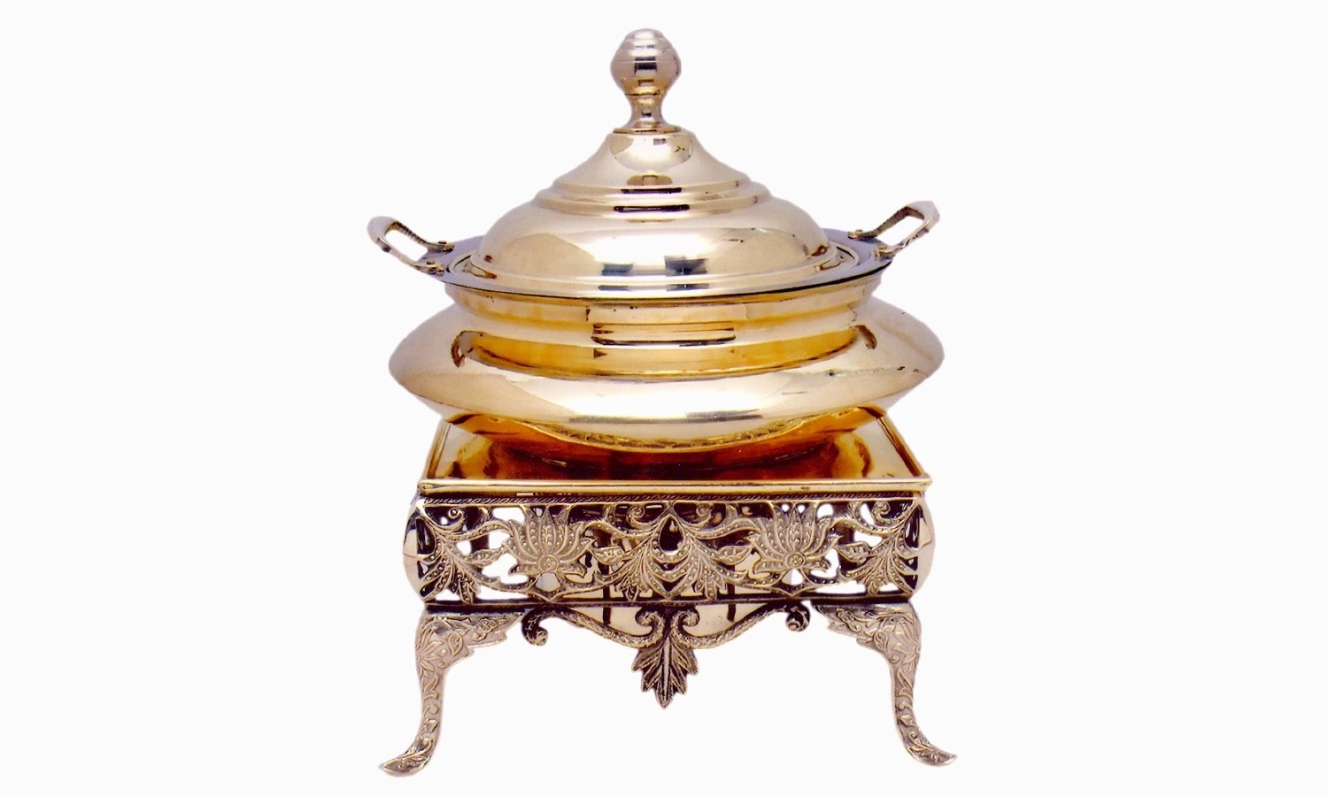 Good Quality Gold Finishing Metal Chafing Dish for Delicious Food Used at Home Kitchen Caterers and Canteens