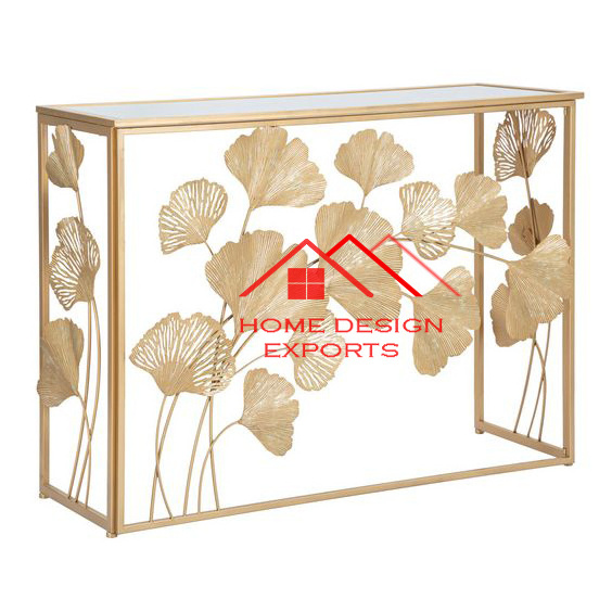 2024 Latets Design Home Hotel Decorative Metal COnsole Table In GOlden Finished Hand Made Luxury Table At Wholesale Rate