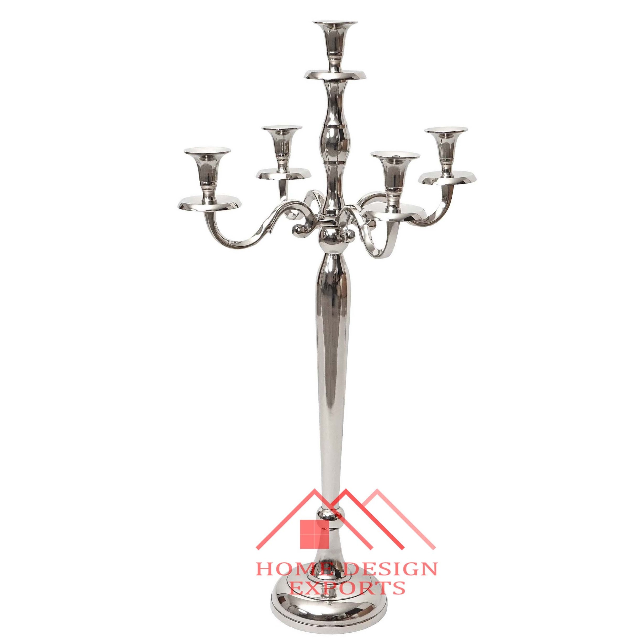 Wedding Floor Centerpieces Aluminium 9 Arms Candelabra for Wedding Decor 2023 Aluminium Candelabra with Crystal Votive