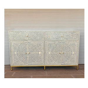 Living Room Bone Inlay Cabinet for Home Decor 2023 New Design Bone Inlay Storage Cabinets Vintage Look 4 Drawer Cabinets