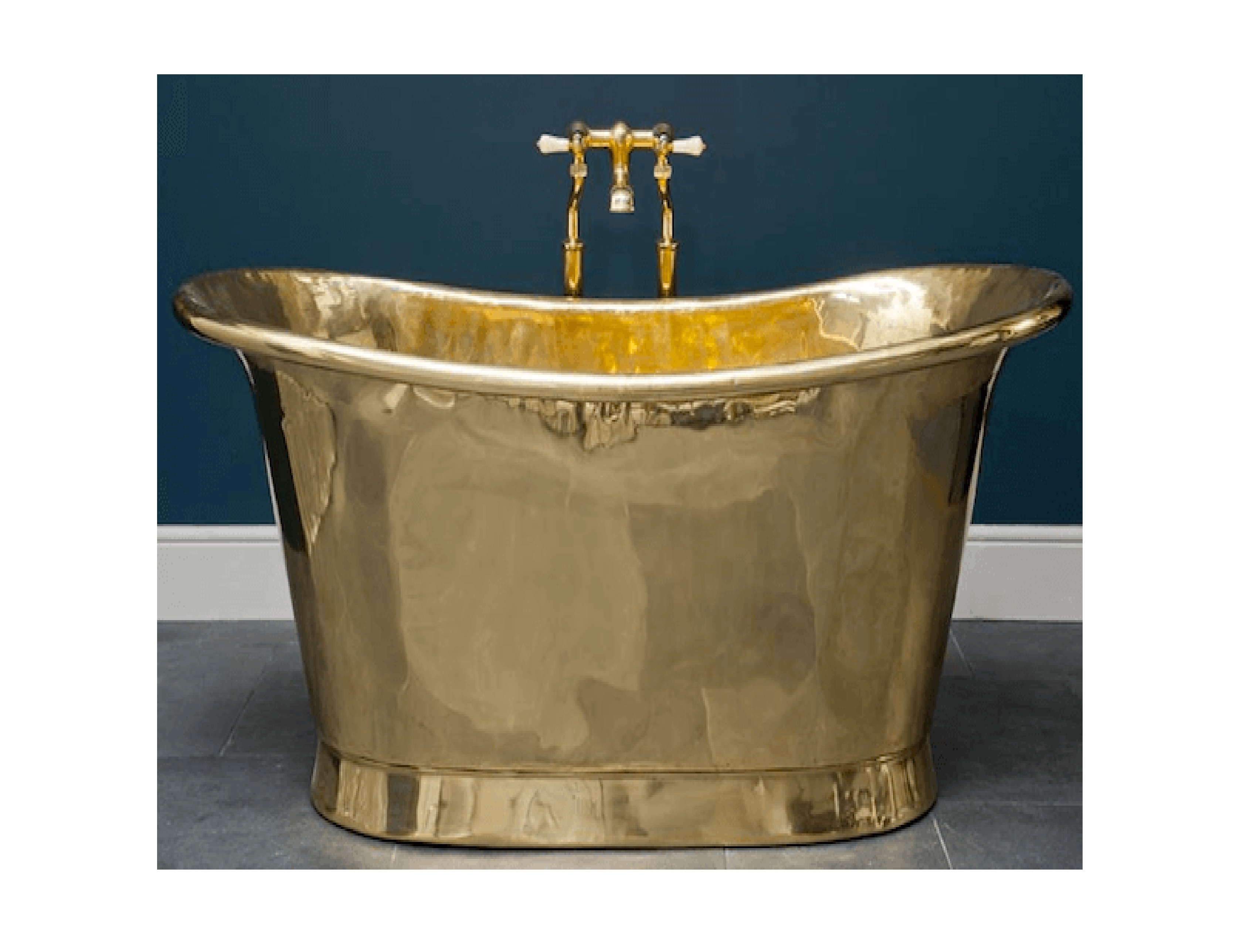 Brass Tub, Shiny Polished Bath Tub, Freestanding Metal Bathtub